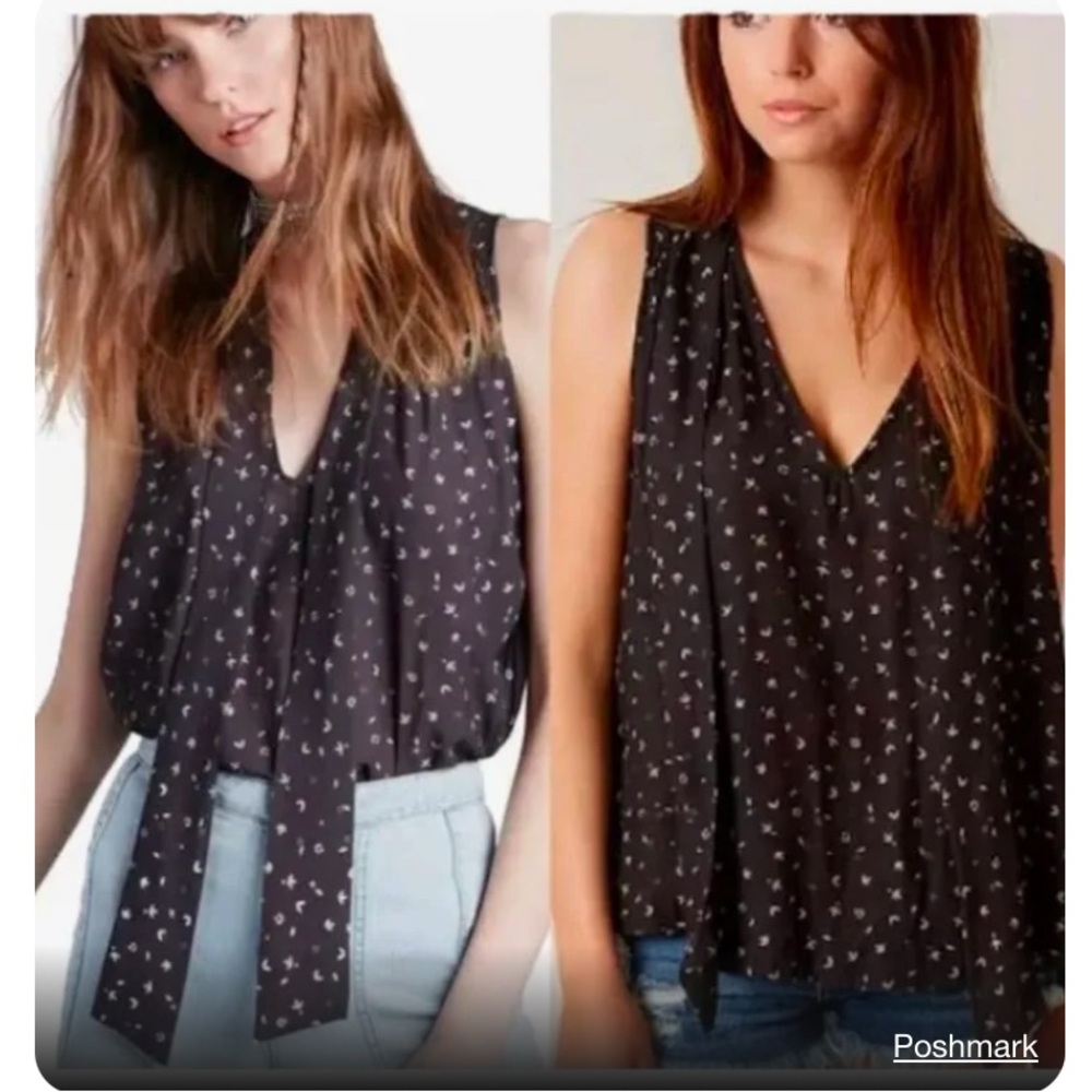 Free People Tie-neck Blouse